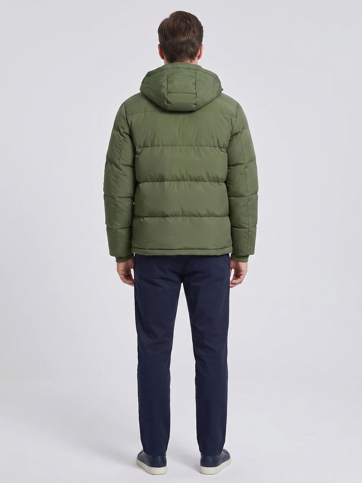 Men's Hooded Puffer Jacket, Water-Resistant Thermal Winter Coat