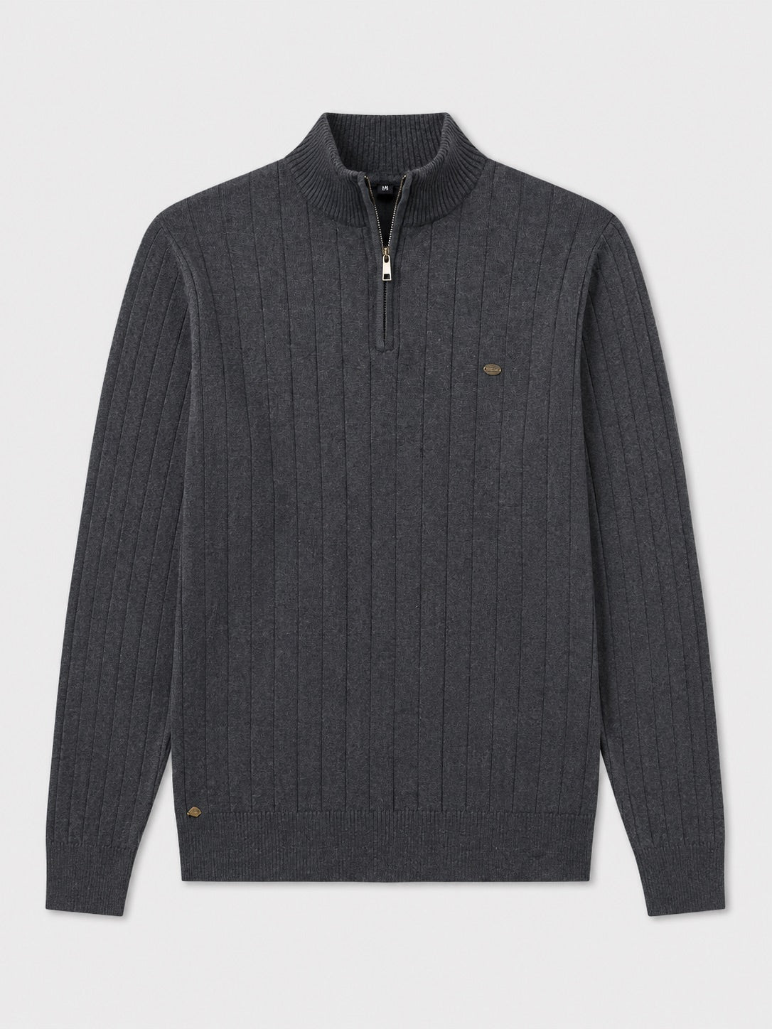 Men’s Quarter Zip Pullover Jumper Stand Collar Warm Cotton Knit Autumn Winter Top for Business Casual and Everyday Wear