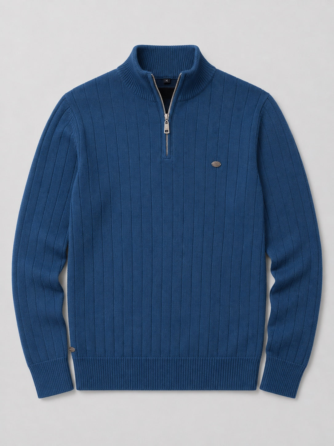 Men’s Quarter Zip Pullover Jumper Stand Collar Warm Cotton Knit Autumn Winter Top for Business Casual and Everyday Wear