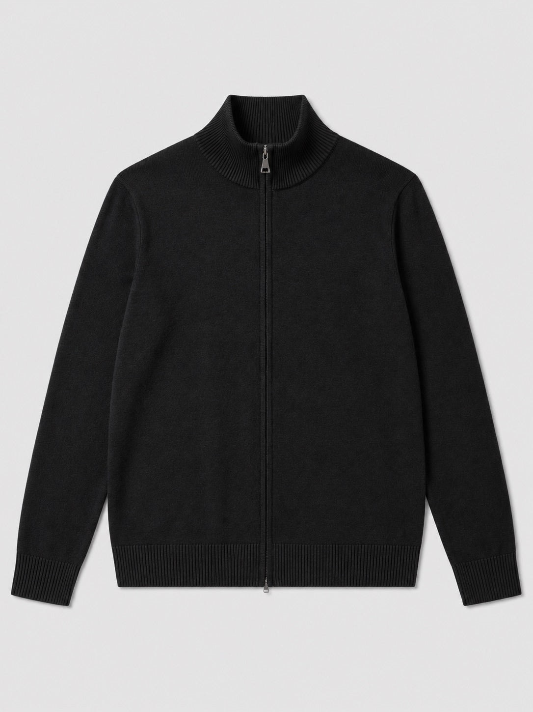 Men’s Full Zip Knit Jumper Stand Collar Slim Fit Warm Autumn Winter Cardigan for Business Casual and Everyday Wear