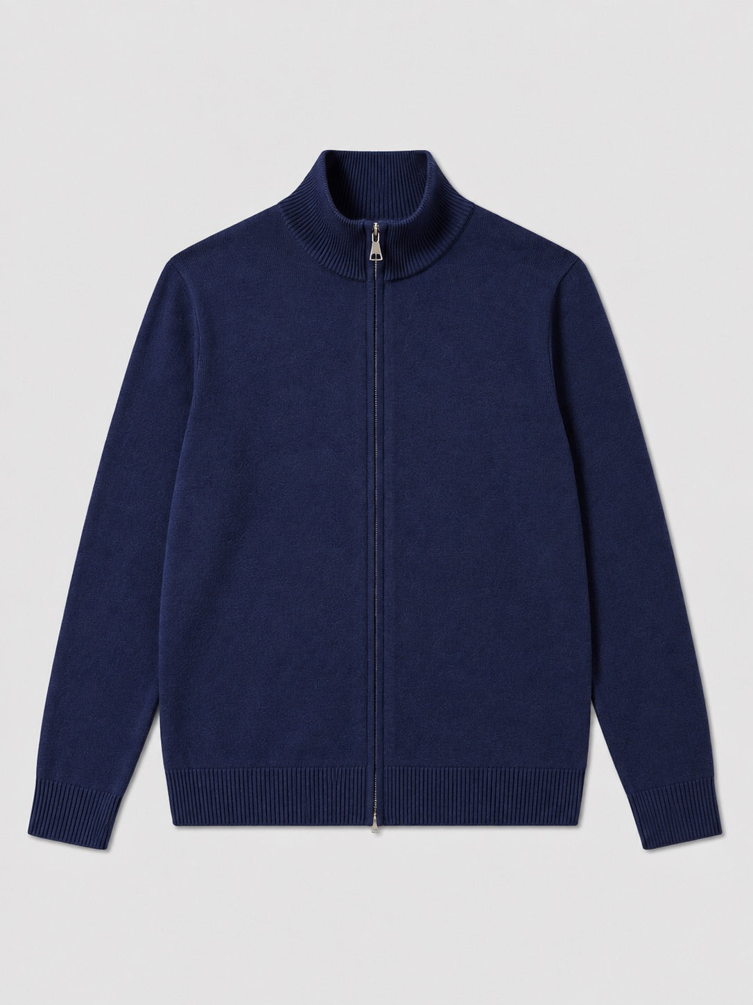 Men’s Full Zip Knit Jumper Stand Collar Slim Fit Warm Autumn Winter Cardigan for Business Casual and Everyday Wear