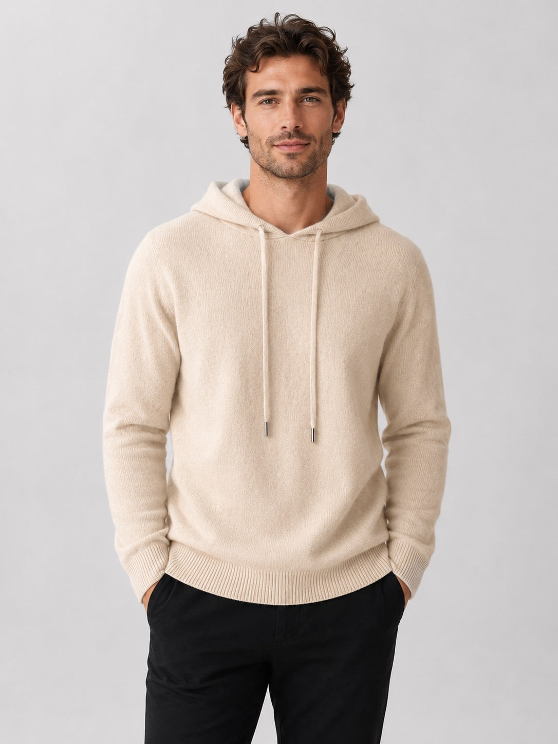 Men’s Wool Hoodie Jumper Knit Autumn Winter Pullover for Casual and Everyday Wear