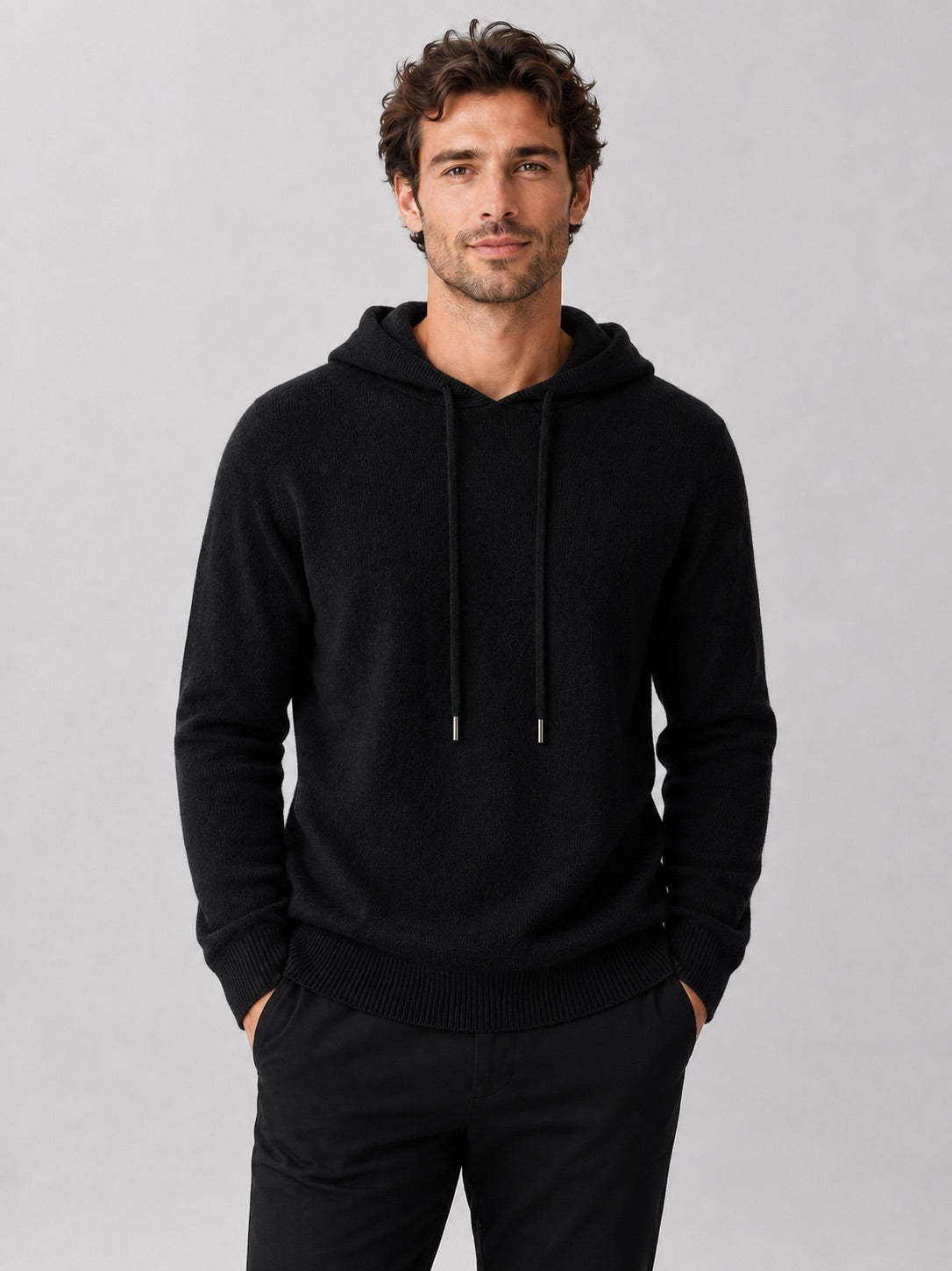 Men’s Wool Hoodie Jumper Knit Autumn Winter Pullover for Casual and Everyday Wear