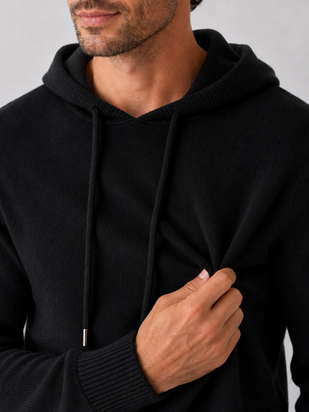 Men’s Wool Hoodie Jumper Knit Autumn Winter Pullover for Casual and Everyday Wear