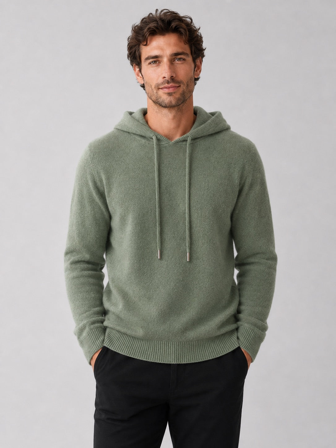 Men’s Wool Hoodie Jumper Knit Autumn Winter Pullover for Casual and Everyday Wear