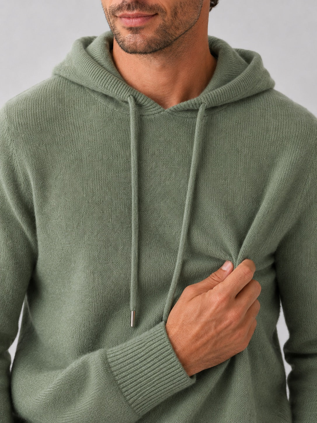 Men’s Wool Hoodie Jumper Knit Autumn Winter Pullover for Casual and Everyday Wear