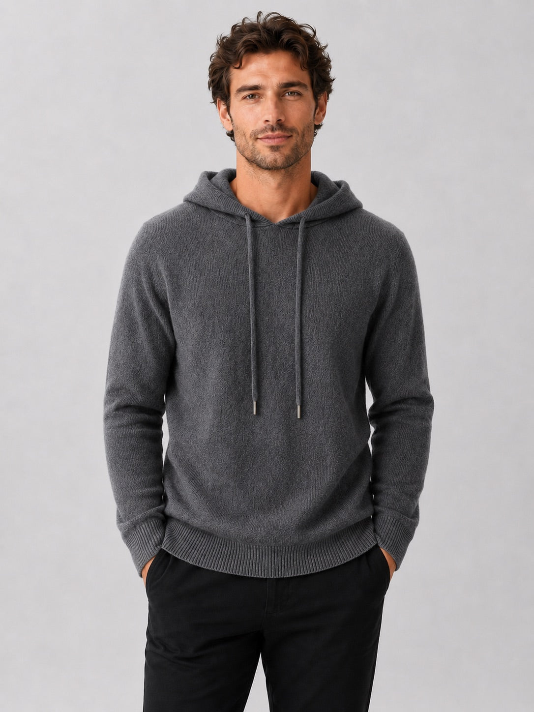 Men’s Wool Hoodie Jumper Knit Autumn Winter Pullover for Casual and Everyday Wear