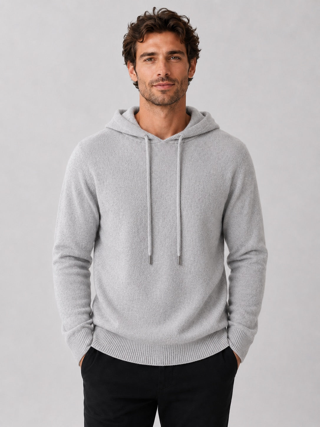 Men’s Wool Hoodie Jumper Knit Autumn Winter Pullover for Casual and Everyday Wear