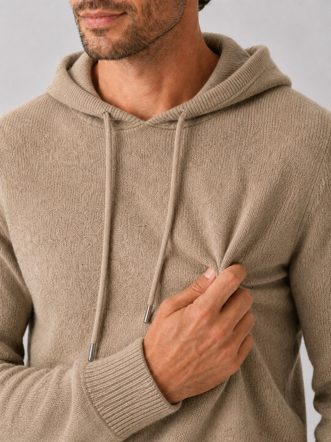 Men’s Wool Hoodie Jumper Knit Autumn Winter Pullover for Casual and Everyday Wear