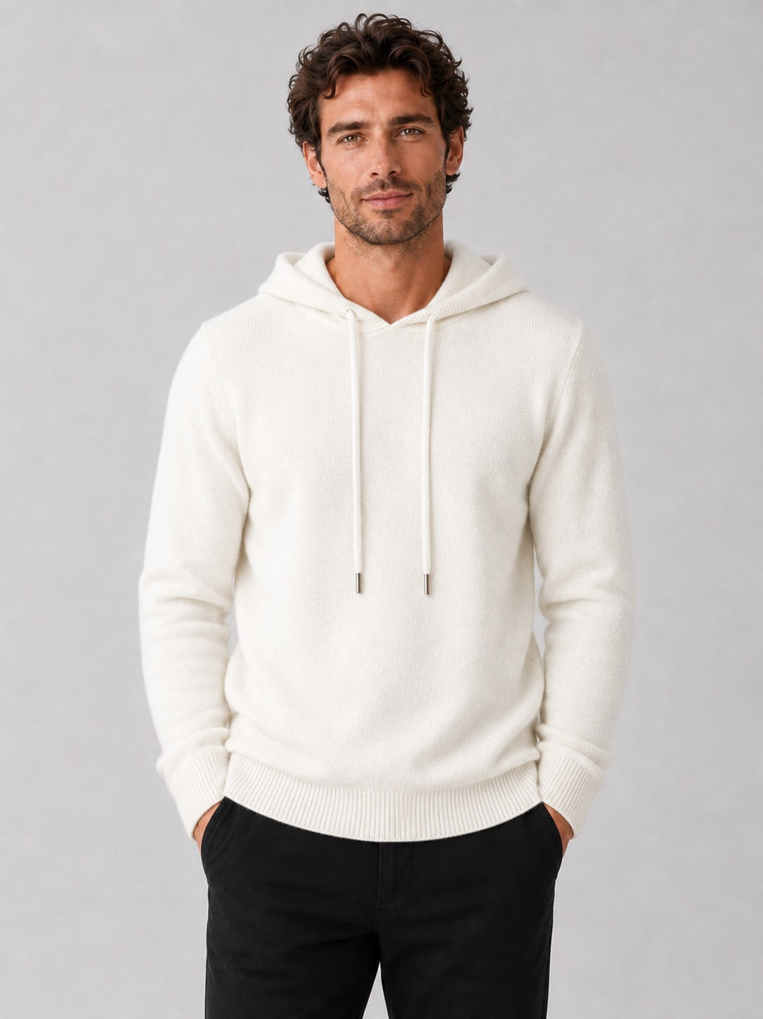 Men’s Wool Hoodie Jumper Knit Autumn Winter Pullover for Casual and Everyday Wear