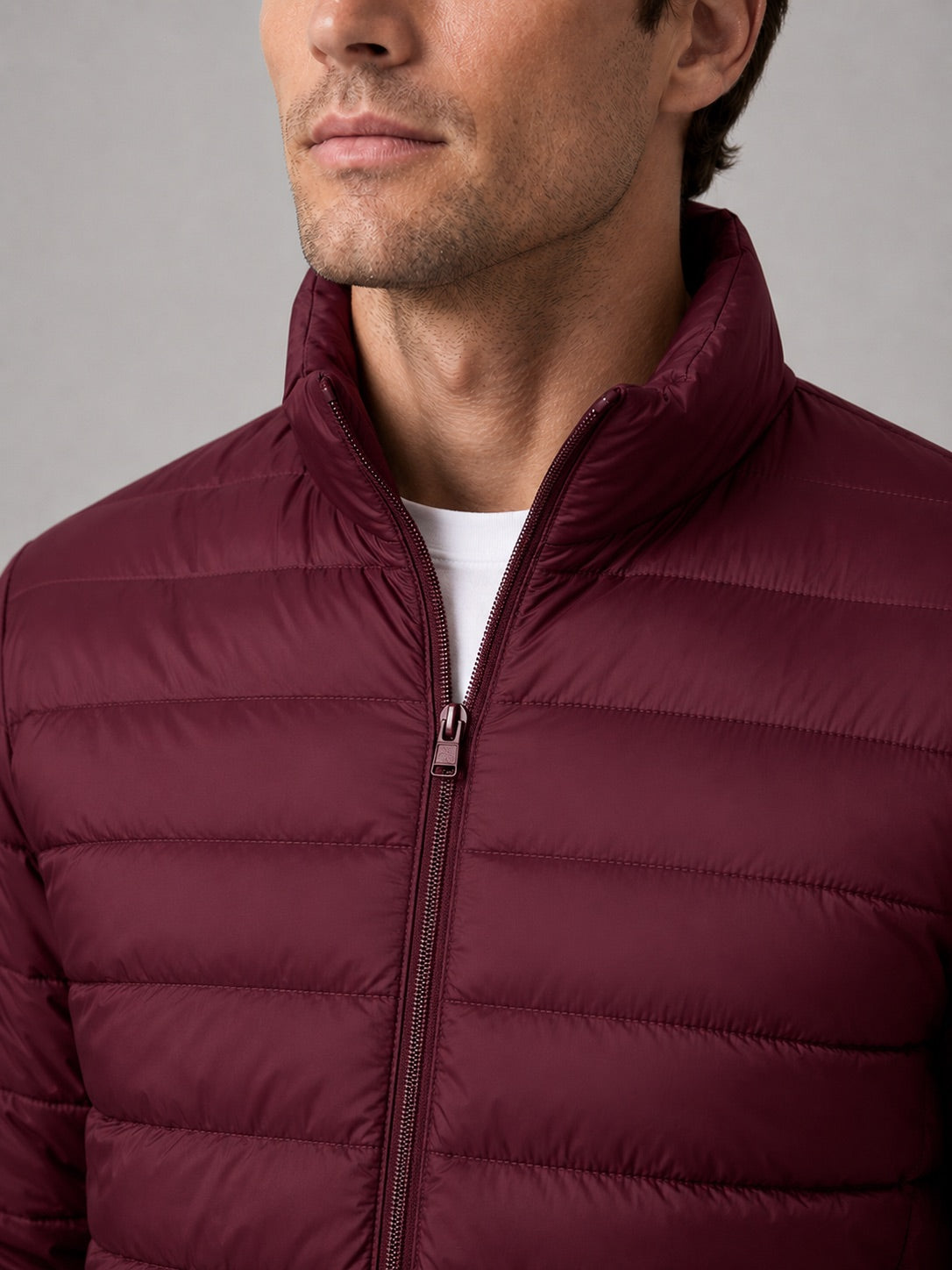 Men’s Down Puffer Jacket Stand Collar Windproof Waterproof Warm Autumn Winter Casual Coat for Outdoor and Everyday Wear