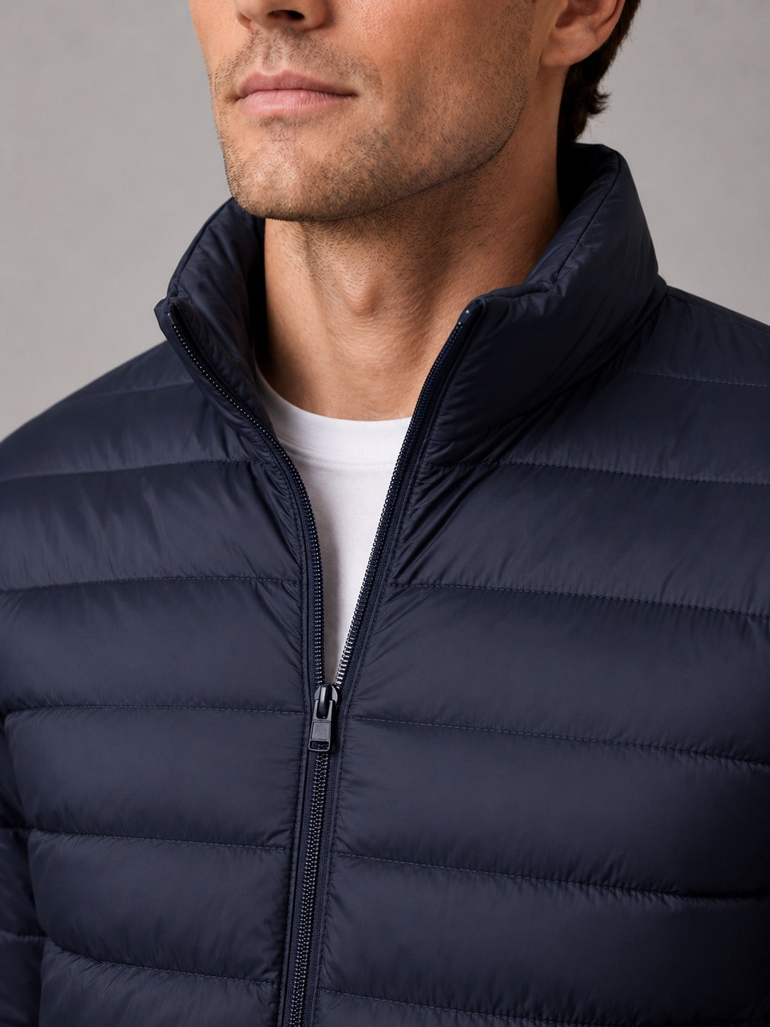 Men’s Down Puffer Jacket Stand Collar Windproof Waterproof Warm Autumn Winter Casual Coat for Outdoor and Everyday Wear