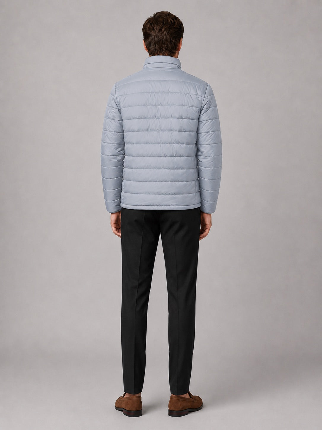 Men’s Down Puffer Jacket Stand Collar Windproof Waterproof Warm Autumn Winter Casual Coat for Outdoor and Everyday Wear