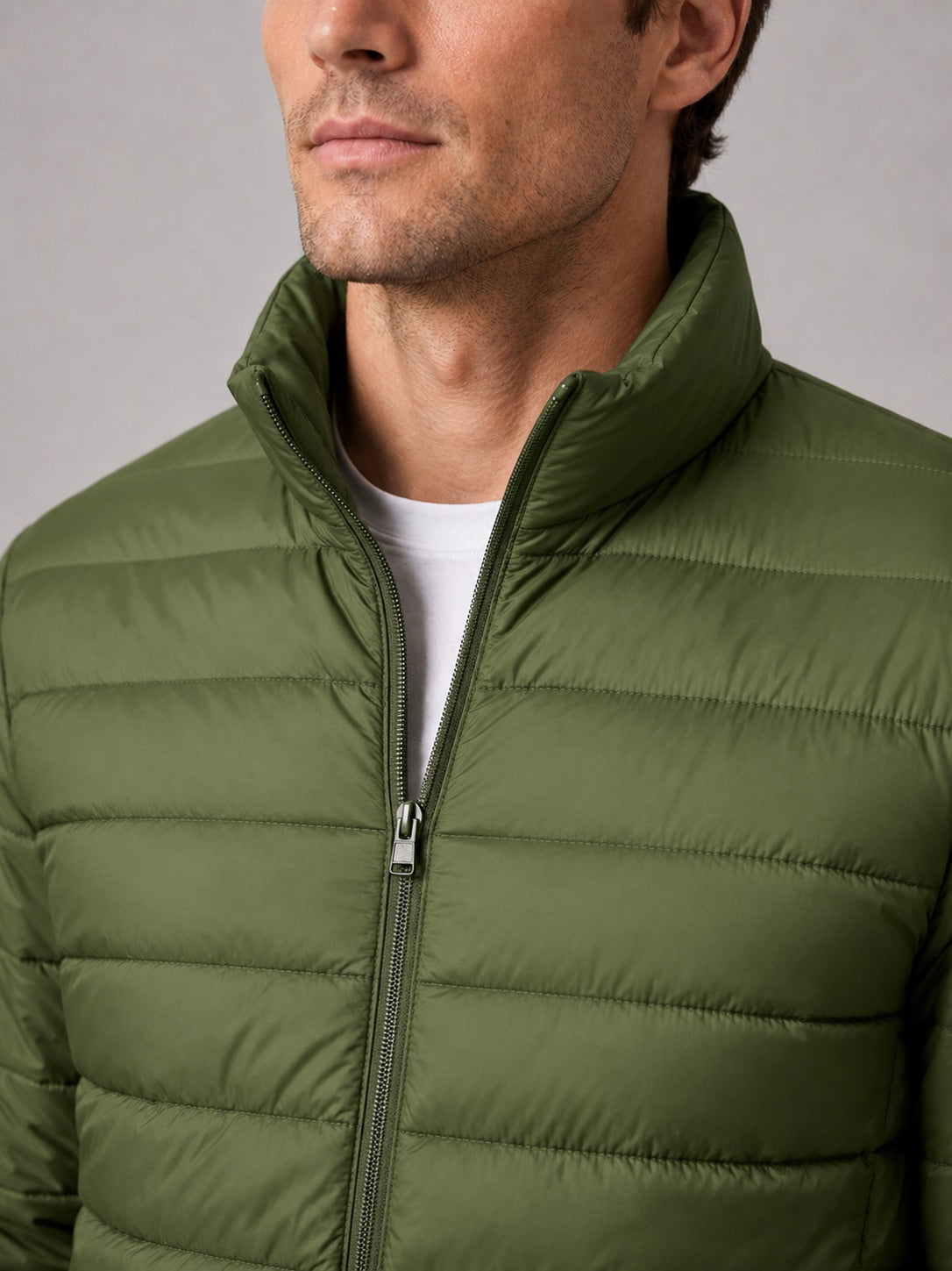 Men’s Down Puffer Jacket Stand Collar Windproof Waterproof Warm Autumn Winter Casual Coat for Outdoor and Everyday Wear