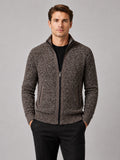 Men’s Fleece Cardigan Jumper Full Zip Warm Autumn Winter Knit Jacket for Casual and Everyday Wear