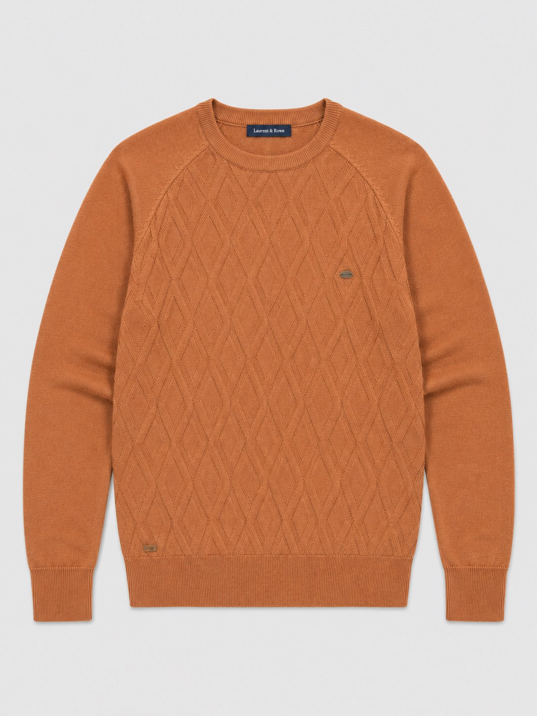 Men’s Argyle Jumper Crewneck Long Sleeve Knit Warm Winter Pullover for Business Casual and Everyday Wear
