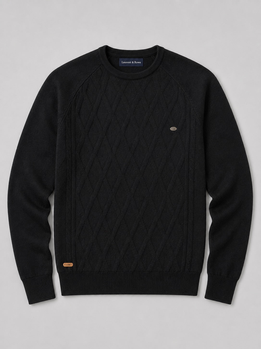 Men’s Argyle Jumper Crewneck Long Sleeve Knit Warm Winter Pullover for Business Casual and Everyday Wear