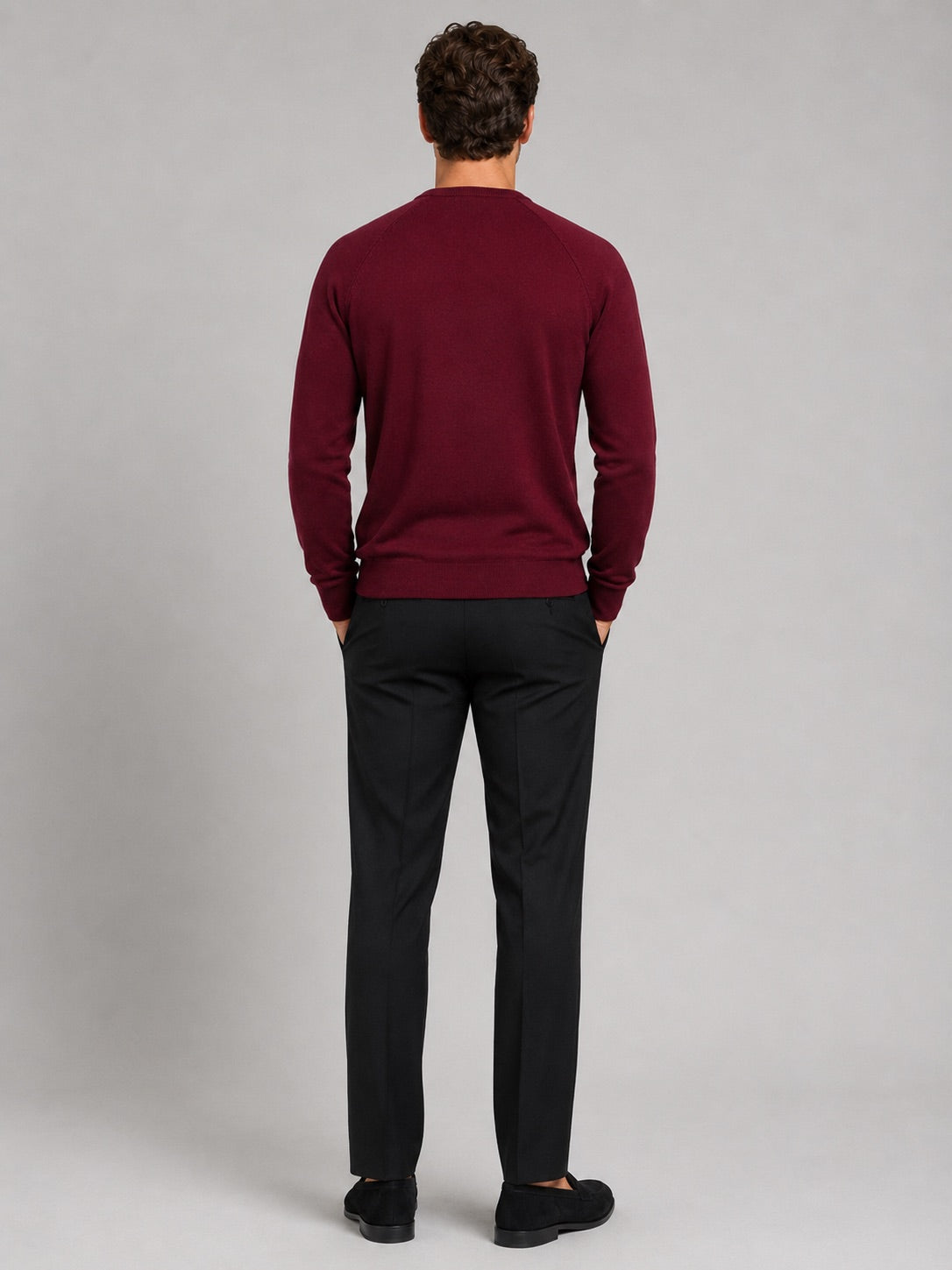 Men’s Argyle Jumper Crewneck Long Sleeve Knit Warm Winter Pullover for Business Casual and Everyday Wear