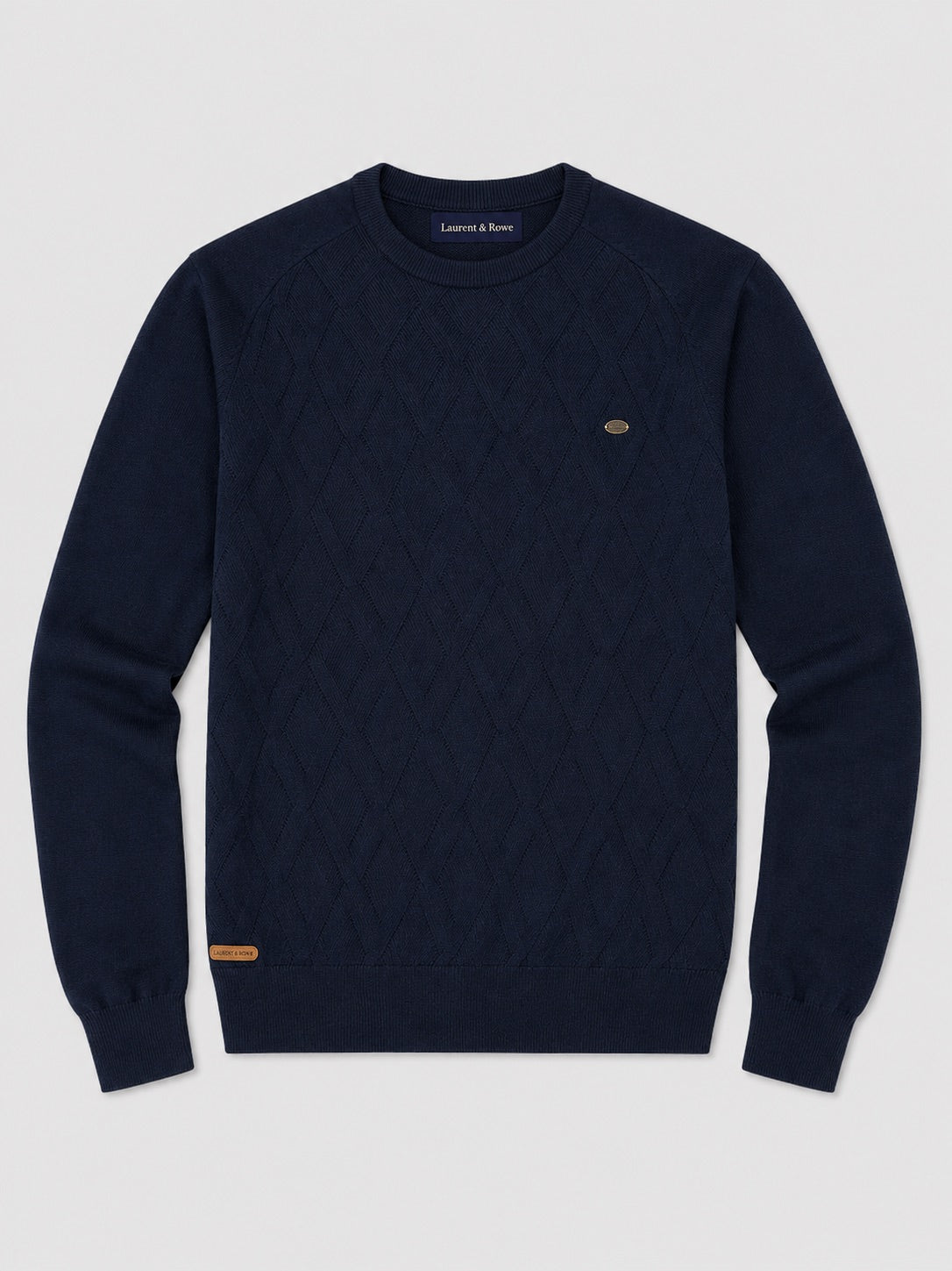 Men’s Argyle Jumper Crewneck Long Sleeve Knit Warm Winter Pullover for Business Casual and Everyday Wear