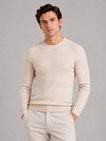 Men’s Cable Knit Crewneck Jumper Long Sleeve Lightweight Spring Pullover for Business Casual and Everyday Wear