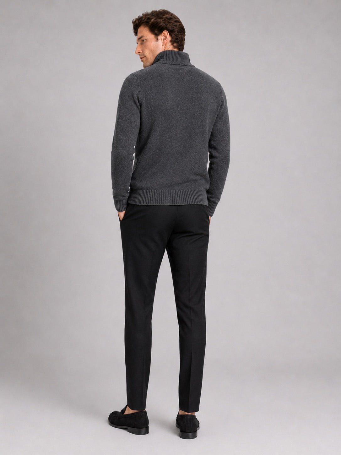Men’s Knit Stand Collar Full Zip Thick Warm Autumn Winter Jumper for Casual and Everyday Wear