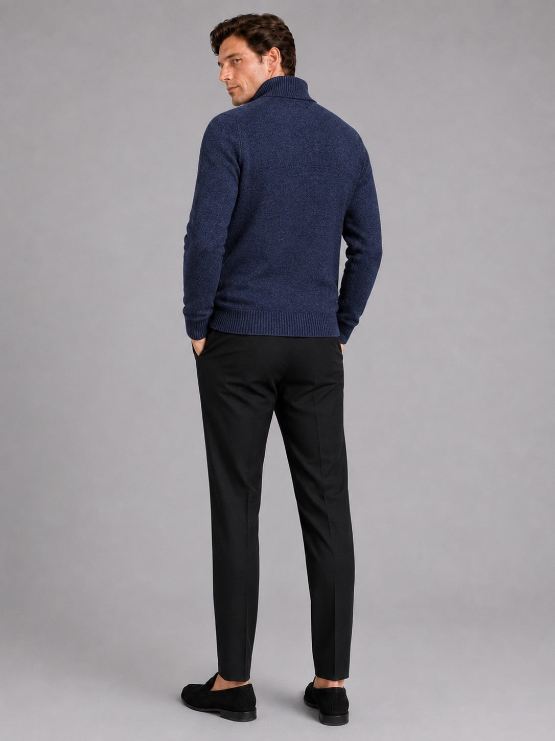 Men’s Knit Stand Collar Full Zip Thick Warm Autumn Winter Jumper for Casual and Everyday Wear