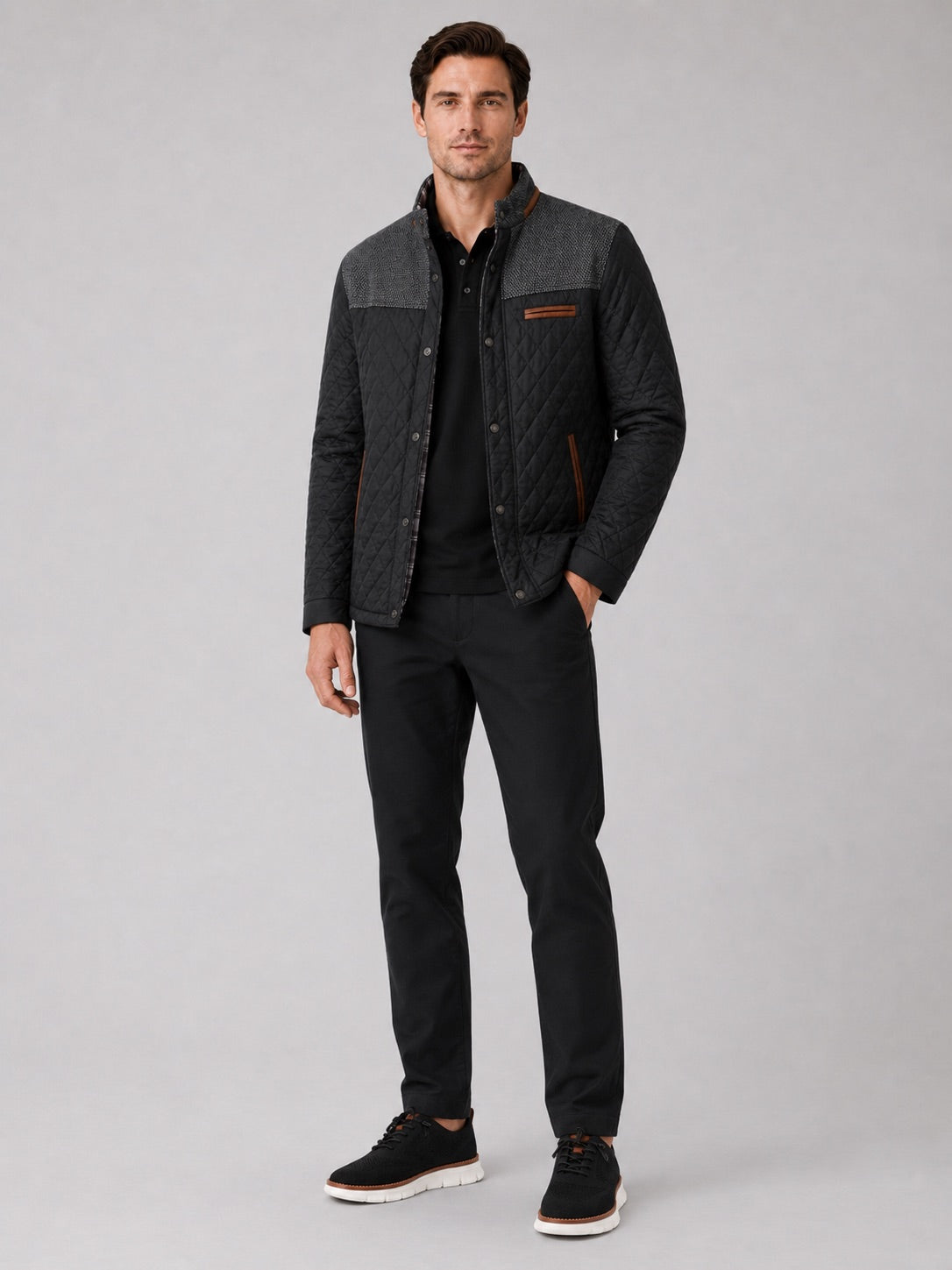 Men’s Quilted Jacket Lightweight Button-Down Casual Autumn Jacket for Everyday and Travel Wear
