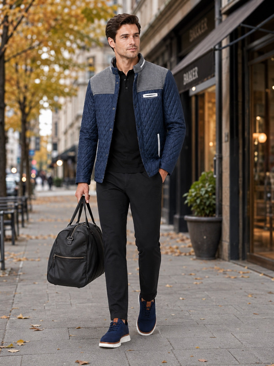 Men’s Quilted Jacket Lightweight Button-Down Casual Autumn Jacket for Everyday and Travel Wear