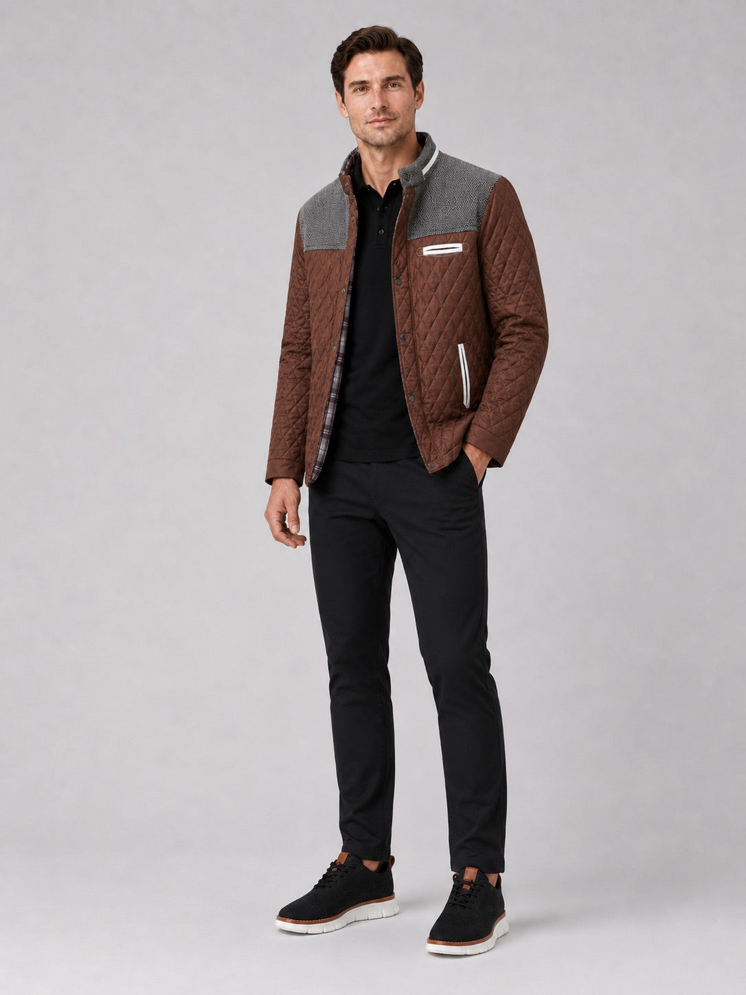 Men’s Quilted Jacket Lightweight Button-Down Casual Autumn Jacket for Everyday and Travel Wear