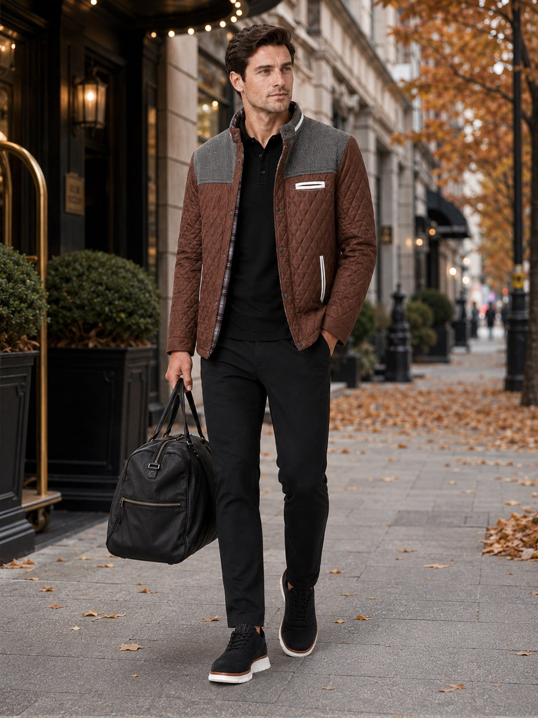 Men’s Quilted Jacket Lightweight Button-Down Casual Autumn Jacket for Everyday and Travel Wear