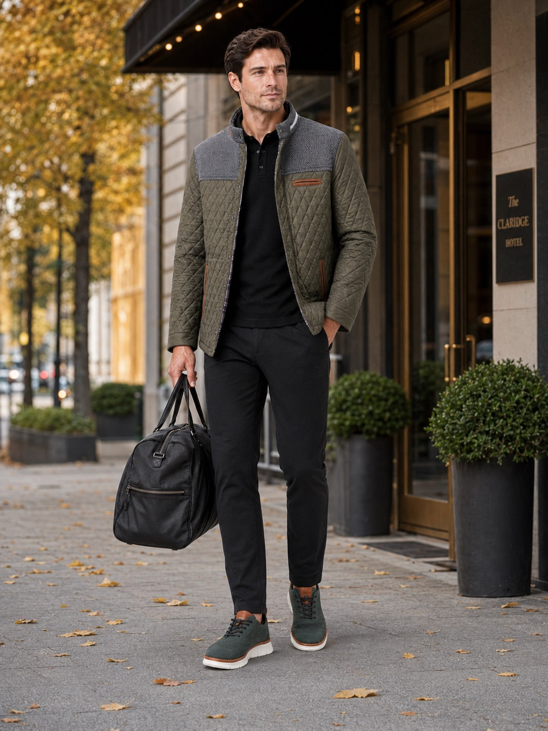 Men’s Quilted Jacket Lightweight Button-Down Casual Autumn Jacket for Everyday and Travel Wear