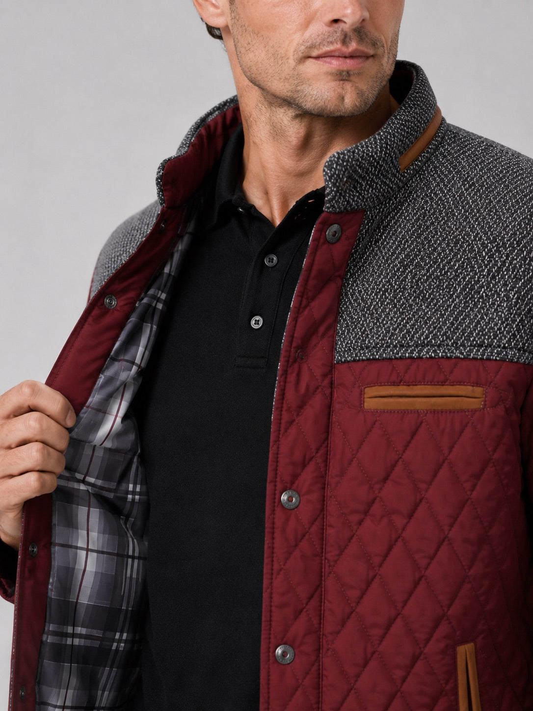 Men’s Quilted Jacket Lightweight Button-Down Casual Autumn Jacket for Everyday and Travel Wear