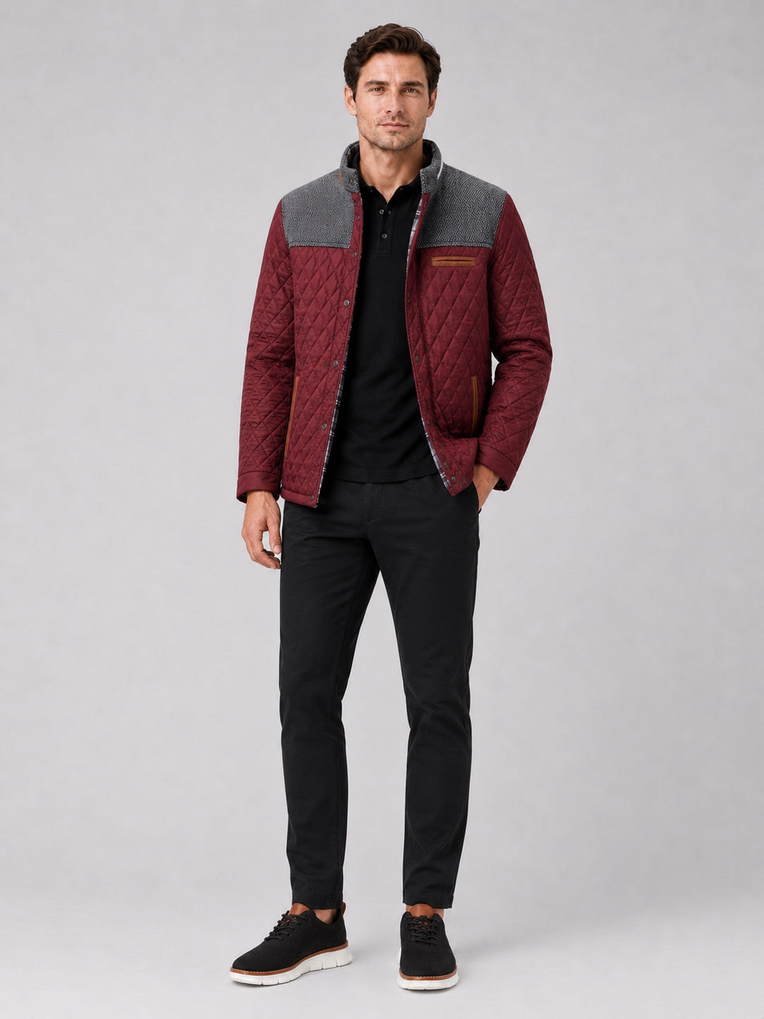 Men’s Quilted Jacket Lightweight Button-Down Casual Autumn Jacket for Everyday and Travel Wear