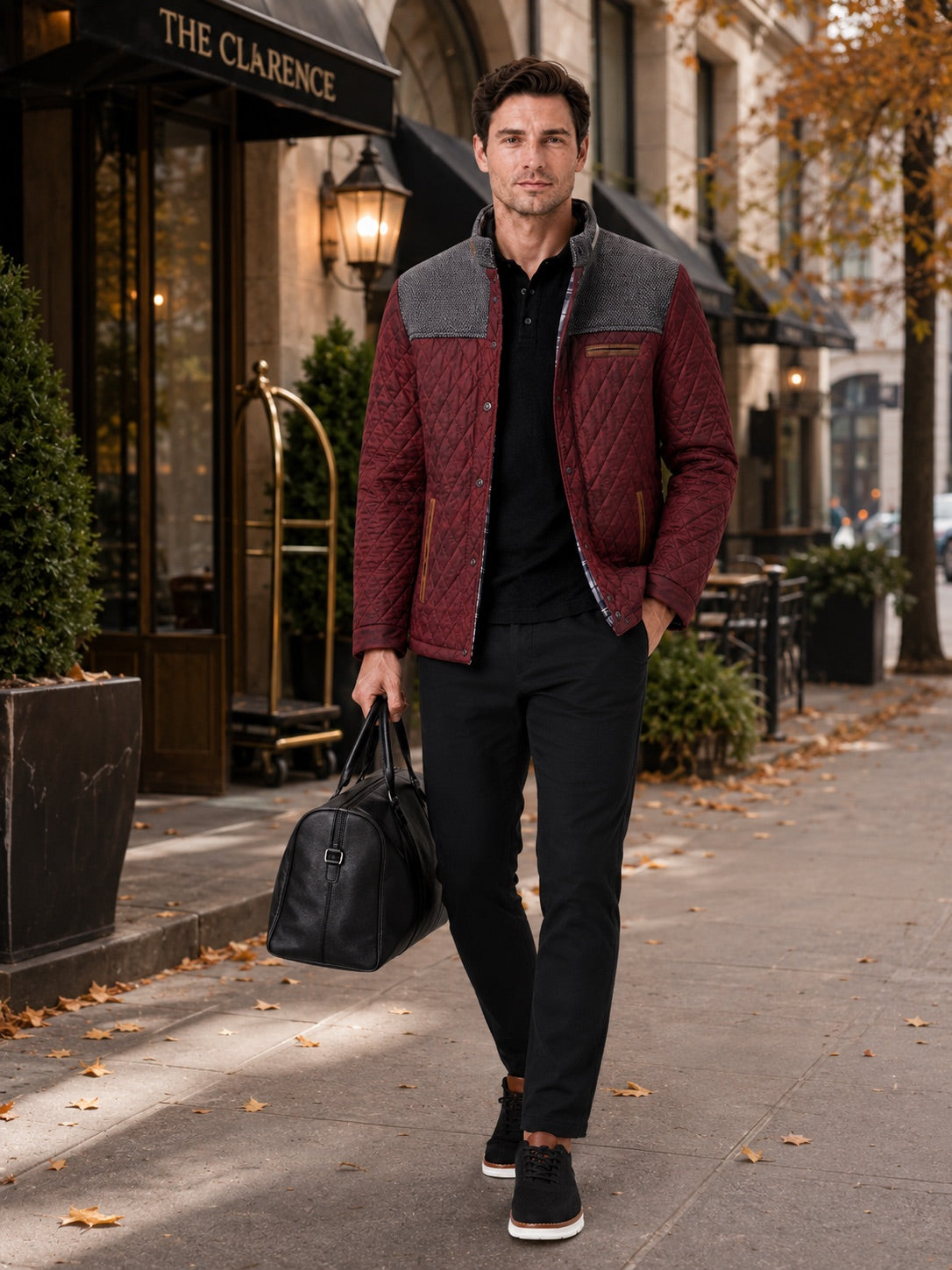 Men’s Quilted Jacket Lightweight Button-Down Casual Autumn Jacket for Everyday and Travel Wear