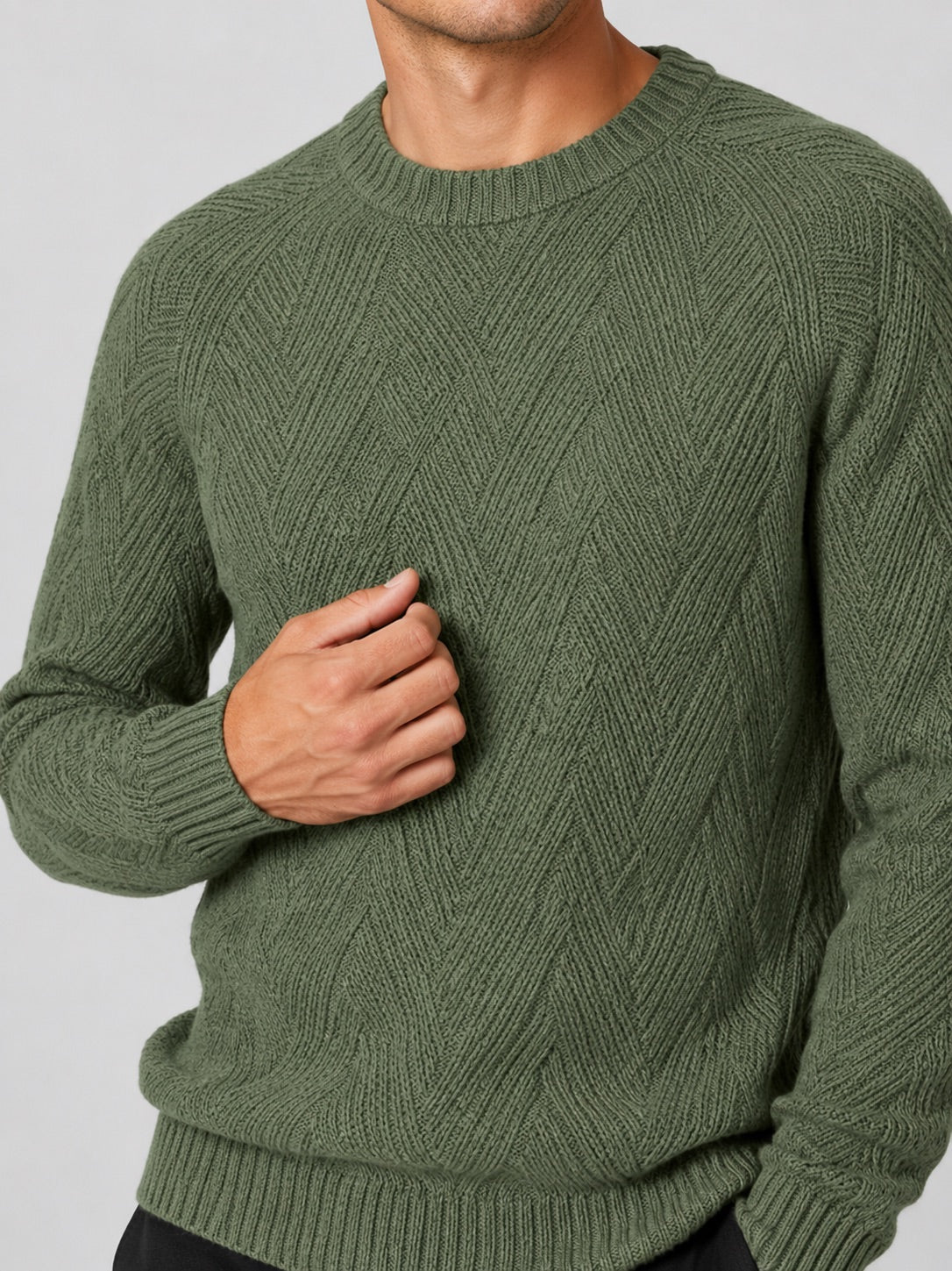 Men’s Crewneck Jumper Knit Autumn Pullover for Casual and Everyday Wear