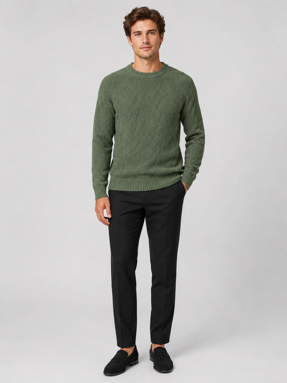 Men’s Crewneck Jumper Knit Autumn Pullover for Casual and Everyday Wear