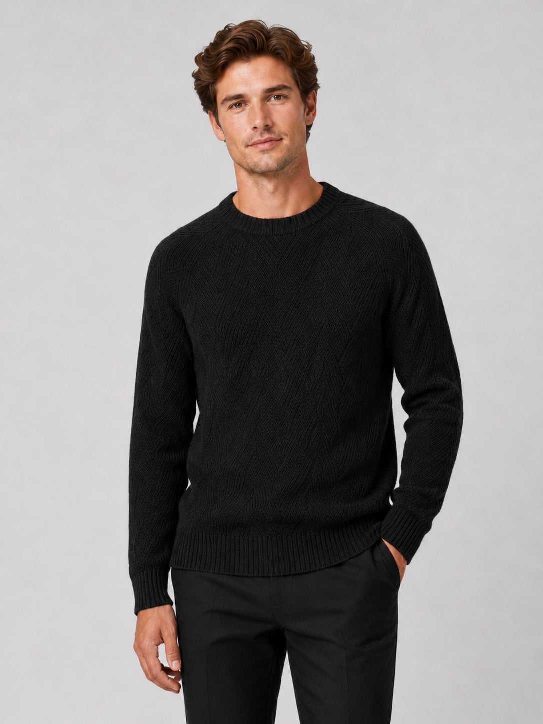 Men’s Crewneck Jumper Knit Autumn Pullover for Casual and Everyday Wear