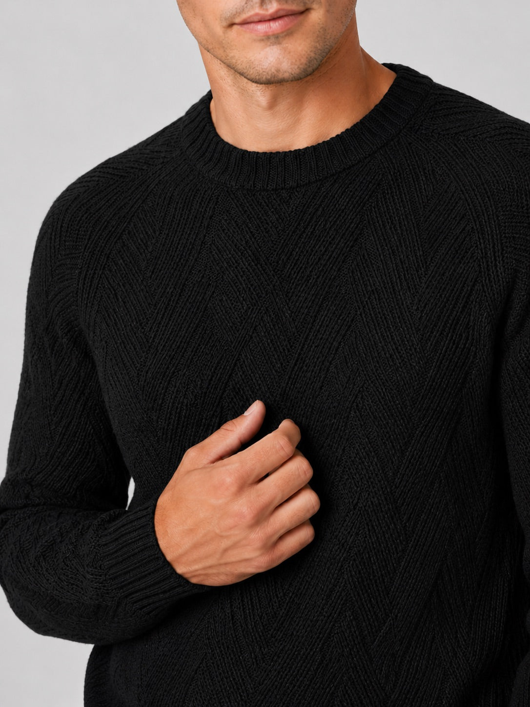 Men’s Crewneck Jumper Knit Autumn Pullover for Casual and Everyday Wear