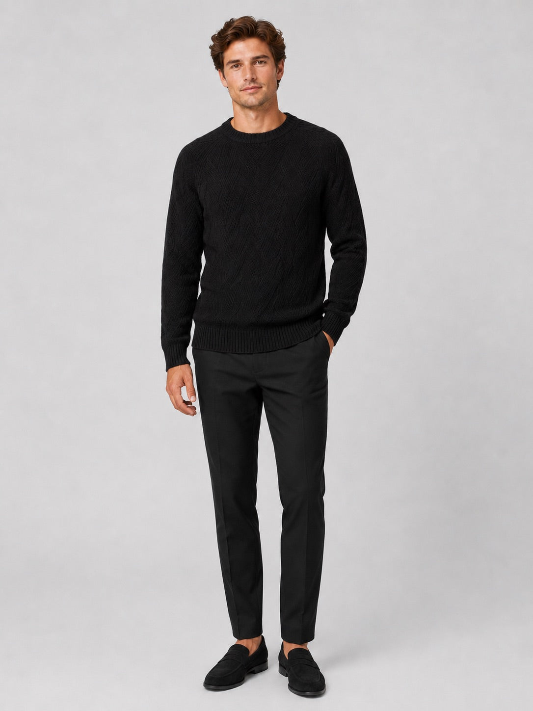 Men’s Crewneck Jumper Knit Autumn Pullover for Casual and Everyday Wear