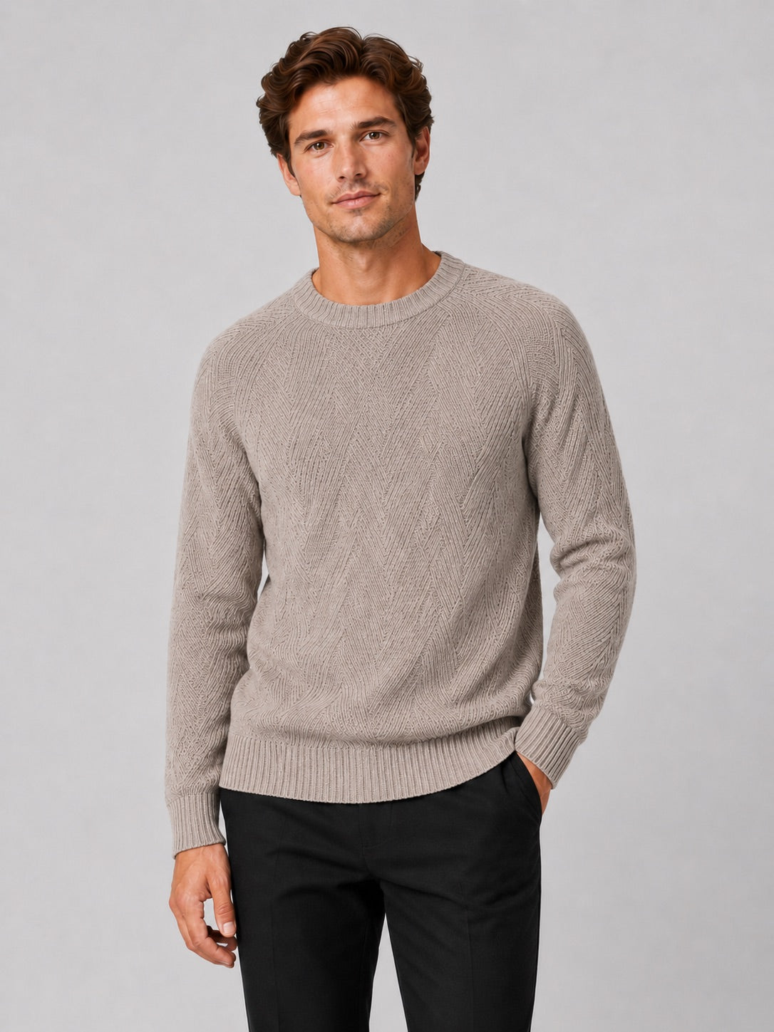 Men’s Crewneck Jumper Knit Autumn Pullover for Casual and Everyday Wear
