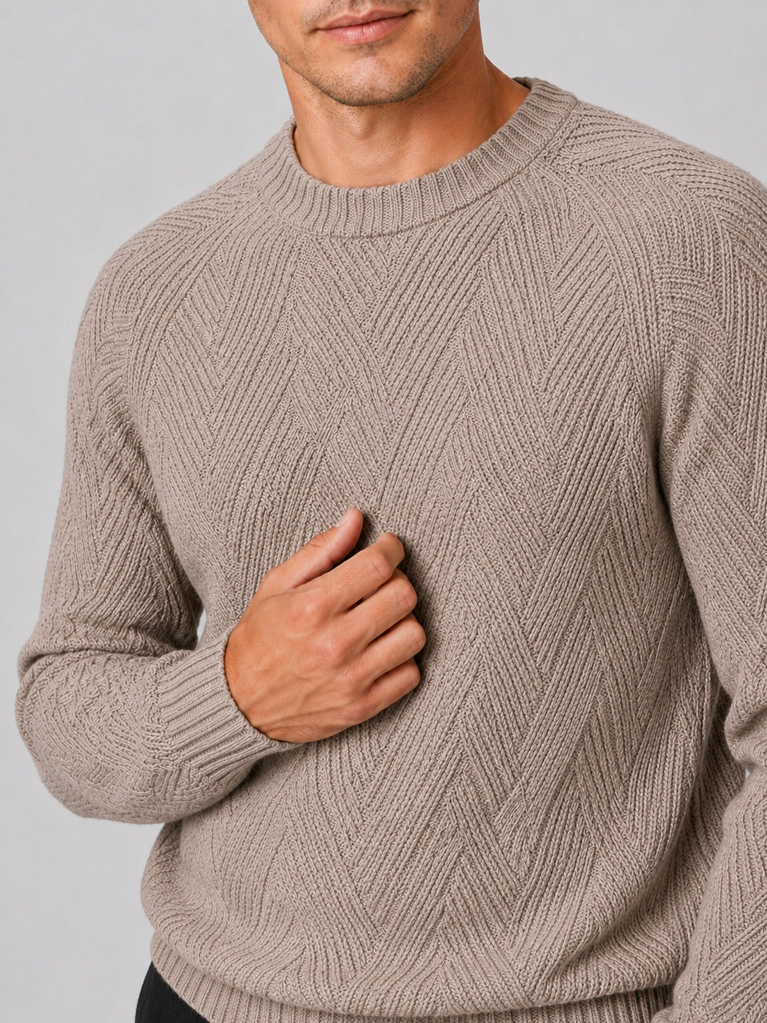 Men’s Crewneck Jumper Knit Autumn Pullover for Casual and Everyday Wear