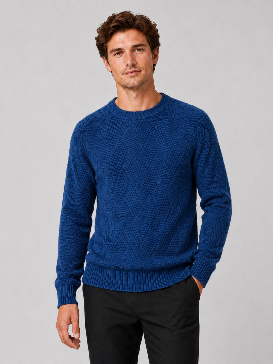 Men’s Crewneck Jumper Knit Autumn Pullover for Casual and Everyday Wear
