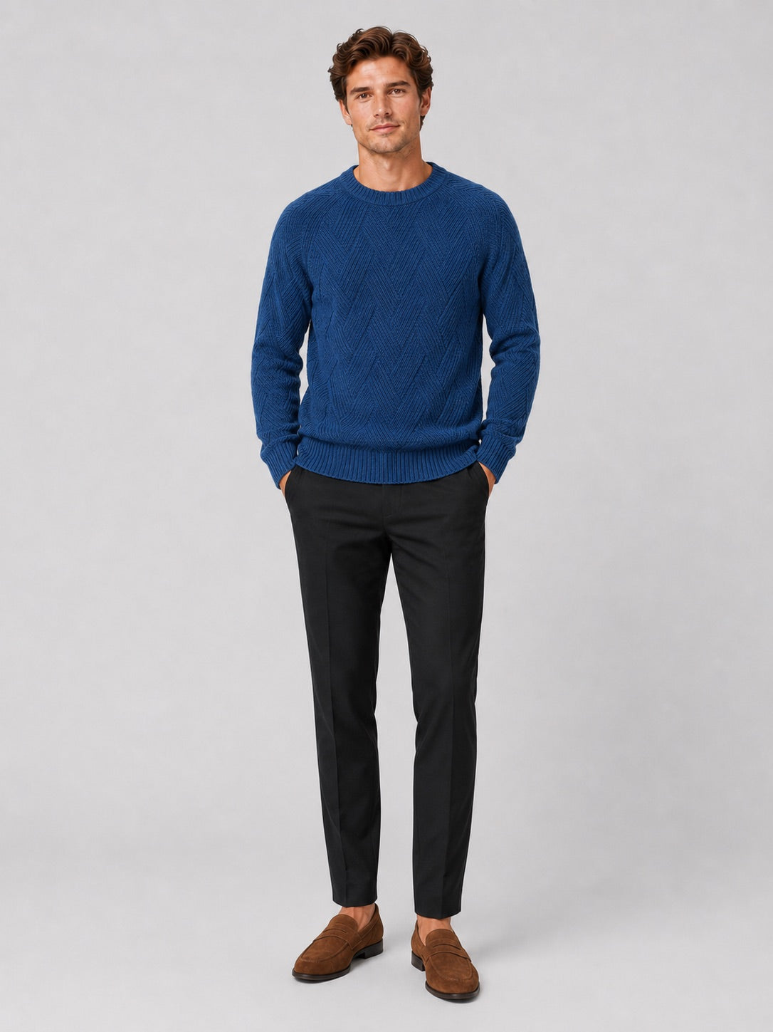 Men’s Crewneck Jumper Knit Autumn Pullover for Casual and Everyday Wear