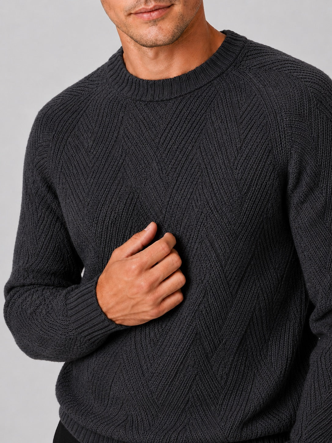 Men’s Crewneck Jumper Knit Autumn Pullover for Casual and Everyday Wear
