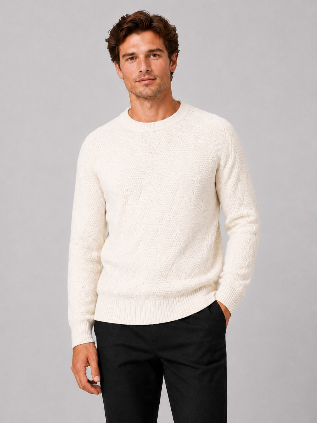 Men’s Crewneck Jumper Knit Autumn Pullover for Casual and Everyday Wear