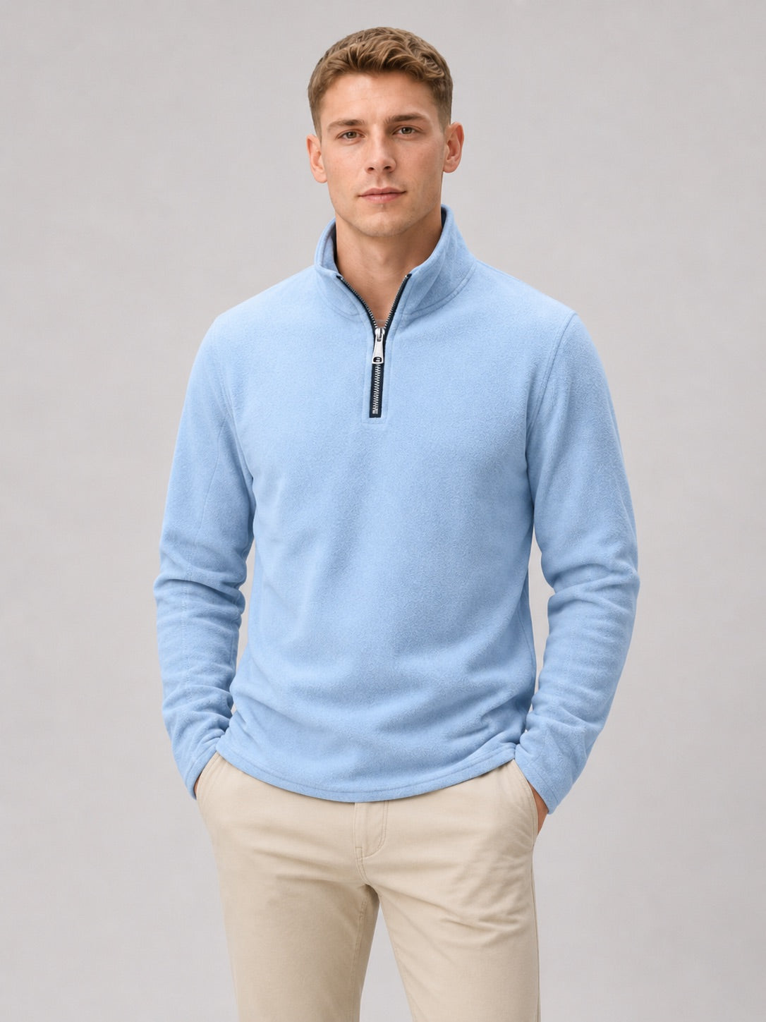 Men’s Quarter Zip Jumper Thick Fleece Warm Winter Pullover for Outdoor and Everyday Wear
