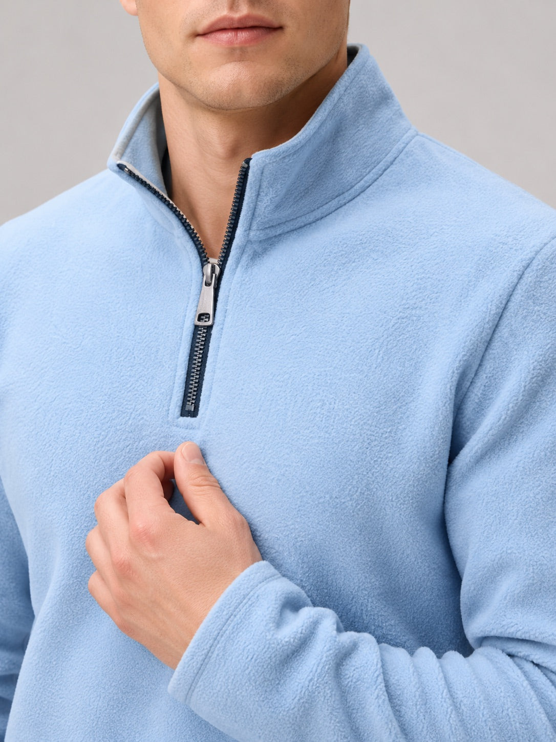 Men’s Quarter Zip Jumper Thick Fleece Warm Winter Pullover for Outdoor and Everyday Wear