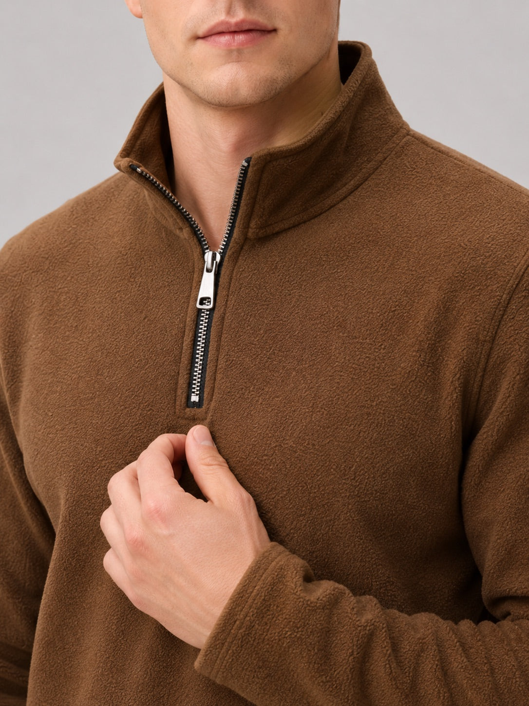 Men’s Quarter Zip Jumper Thick Fleece Warm Winter Pullover for Outdoor and Everyday Wear