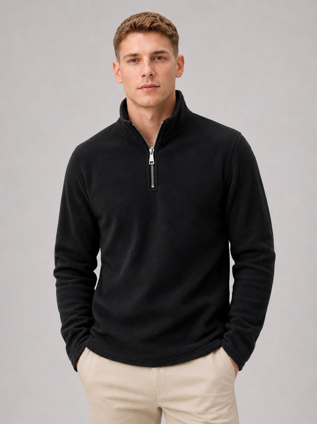 Men’s Quarter Zip Jumper Thick Fleece Warm Winter Pullover for Outdoor and Everyday Wear