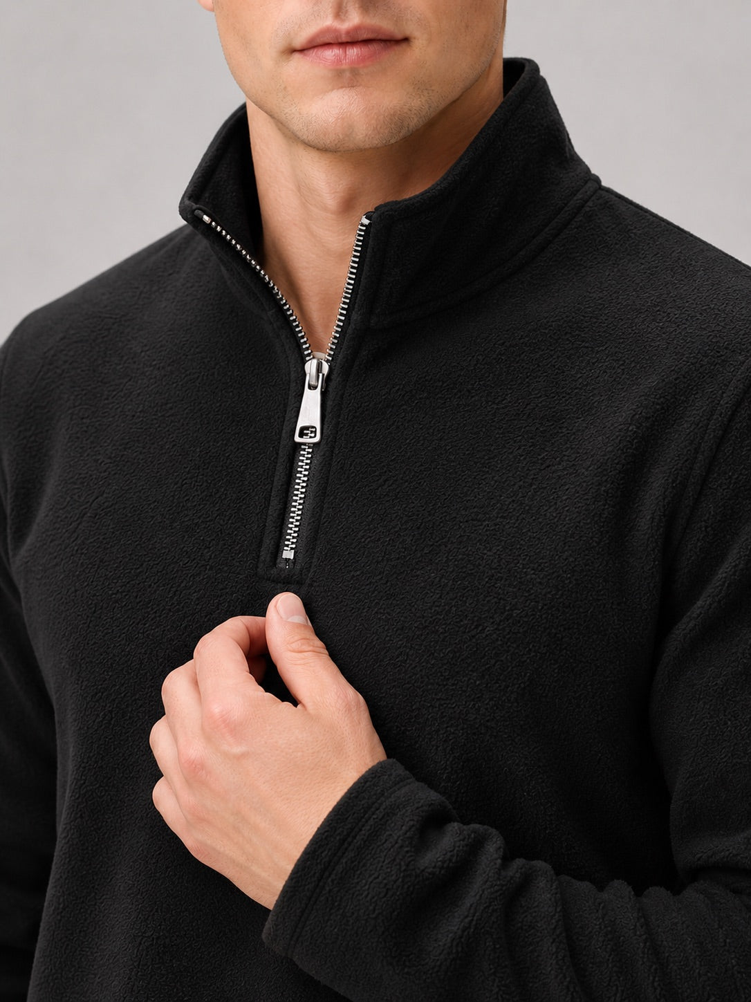 Men’s Quarter Zip Jumper Thick Fleece Warm Winter Pullover for Outdoor and Everyday Wear